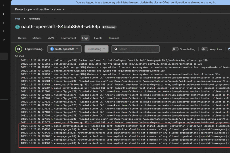 OpenShift – IdP GitHub OAuth Setup & Org Permissions